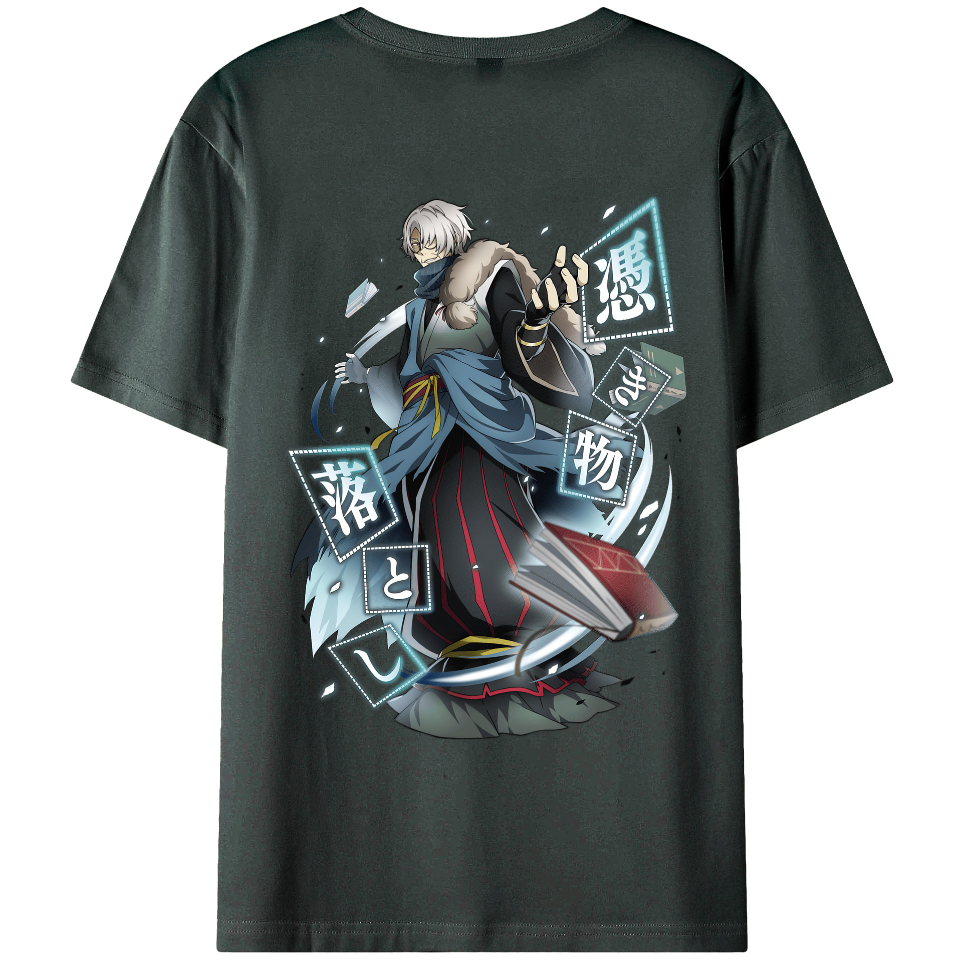 （画像用） 文豪ストレイドッグス Bungo Stray Dogs 綿100％ メンズ半袖Tシャツ（バックプリント） 通気性